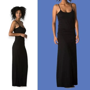 TOAD&CO L LRG Long Island Tencel Blend Black Tank Strappy Maxi Dress - Picture 1 of 6