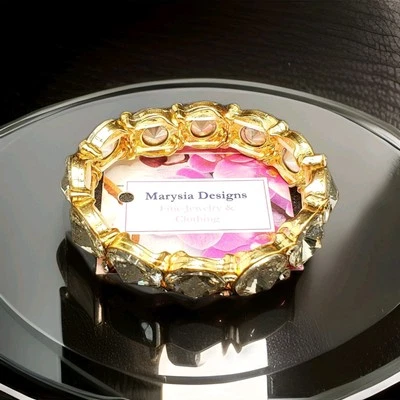 Marysia Designs Chunky Gold  Stretch Crystal Bracelet New  - Image 1 of 4