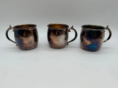Towle Silverplate Child's Cup Mug Small 2.5" Tall Vintage Set of 3 Foto 1 de 4