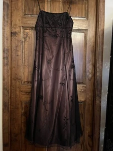 Damen Perlen Tüll verziert formelles Abendkleid Fee 1990er Blondie Nites - Bild 1 von 17