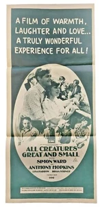 Daybill All Creatures Great and Small Original Australian Poster Anthony Hopkins - Foto 1 di 12