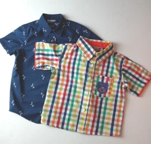 Lot of 2 Button Up Plaid Shirts Toddler Boys Pre-own Arizona & Little Rebels 2T - Picture 1 of 7