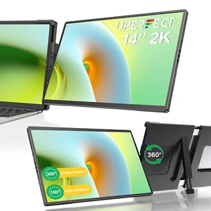 14" 2K Monitor Portable Display For Laptop Plug & Play with Mac Wins Android Dex - Picture 1 of 10