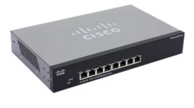 New 8 Port 10/100 RJ45 Cisco SF300-08 300 Series Layer 3 Managed Network Switch - Image 1 of 4