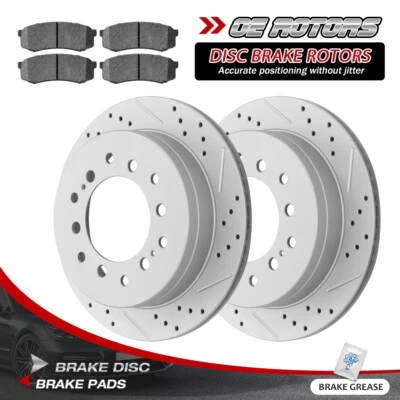 Rear Disc Rotors Ceramic Brake Pads For 2003 - 2009 Toyota 4Runner Lexus GX470 - Image 1 of 4