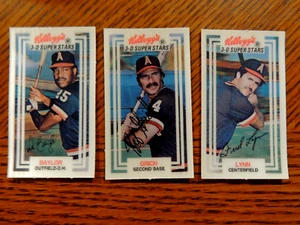 1983 KELLOGGS (3) KARTEN LOT ANGELS LEGENDS GRICH, LYNN, BAYLOR SET BREAK! - Bild 1 von 2