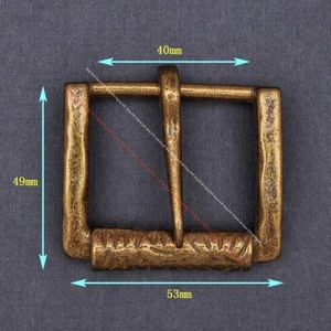 Vintage Brass Leathercraft End Bar Roller Jeans Belt Buckle Replacement Fit 40mm - Picture 1 of 8