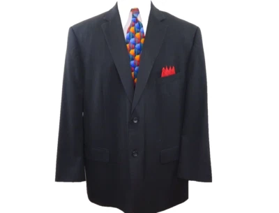Pronto-Uomo Pure Wool Solid Charcoal Gray Blazer Jacket Sport Coat 52 R Big Man - Image 1 of 4