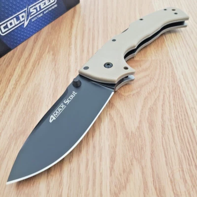Cuchillo Plegable Cold Steel 4 Max Scout 4" AUS10A Hoja de Acero Bronceado Mango Griv-Ex Foto 1 de 4