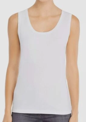 $40 Three Dots Women's White Rocker Crew-Neck Sleeveless Tank Top Size XS — 第 1/2 张图片