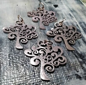 Colgante de acero inoxidable 304, árbol de la vida, 5 piezas, 20x20x1 mm, poste gratuito oro rosa - Imagen 1 de 2