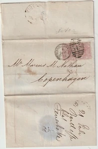 1875 JUL NEWCASTLE ON TYNE DUPLEX 2 x 21/2d TELLER 1 H SCHOLEFIELD VERSANDBRIEF - Bild 1 von 4