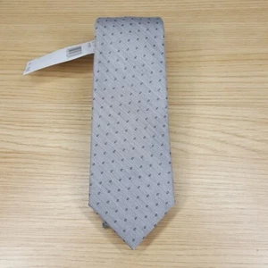 CALVIN KLEIN Mens Neck Tie Gray Neat Micro Dot Silk Blend - Picture 1 of 5