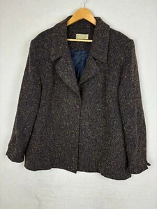 Vintage Perri Cutten Womens Jacket Size 16 Wool Nylon Blazer Single Breasted - Picture 1 of 11
