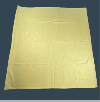 VTG Tablecloth Yellow 56x53 Heavy Woven Cotton Linen Easter Holiday Farmhouse - Image 1 of 4