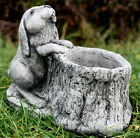 Rabbit with a plant pot Stone planter for home and garden Concrete flower pot