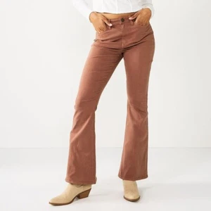 SO High Rise Flare Pants Juniors 17/33 Brown Stretch NEW - Picture 1 of 5