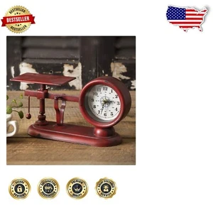 Reloj Retro Rojo Abrigo con Barómetro - Perfecto para Habitaciones y Oficinas Adolescentes - Imagen 1 de 2