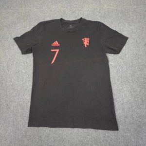 Manchester United FC Shirt Men SMALL Black Adidas Football RONALDO TShirt Size S - Picture 1 of 10