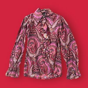 Vintage 1960s Lord John of Carnaby Street Psychedelic Paisley Mod Shirt