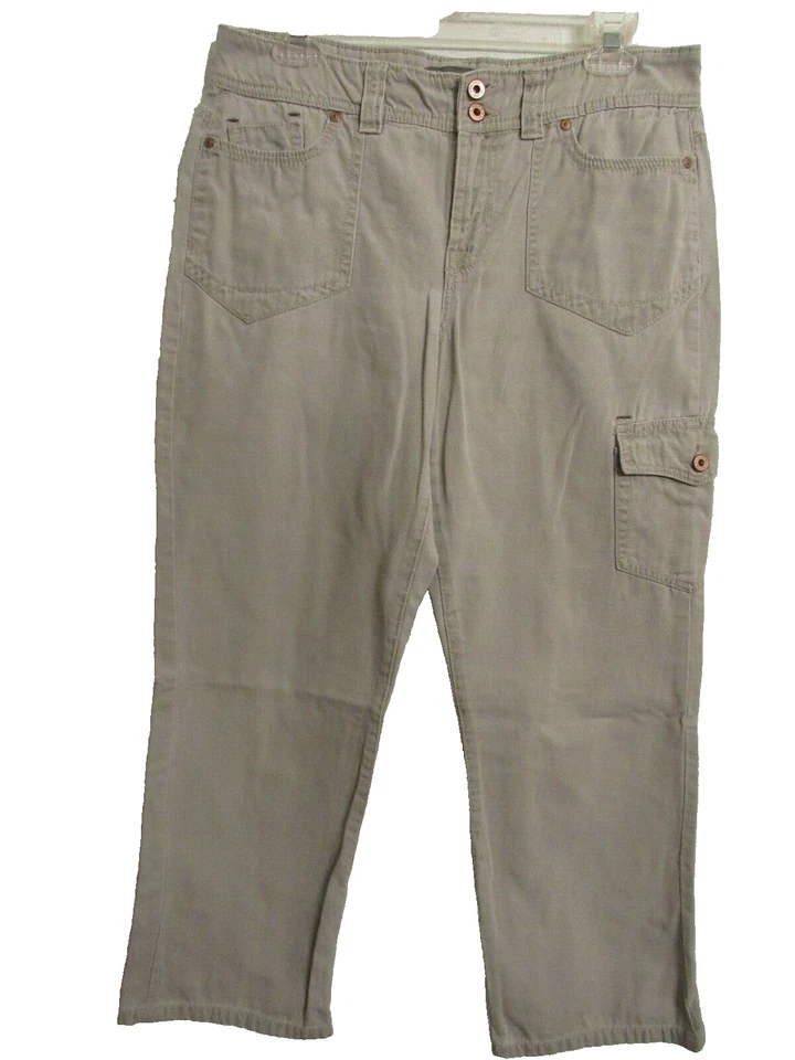 Calça jeanstar Vintage Cargo Casual Tornozelo Feminina Tamanho 10 Verde Musgo - Imagem 1 de 4