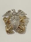 WWII Sterling 1/20 10k Gold Filled US Navy Officer Eagle Insignia Badge Pin