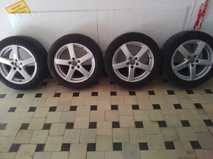 4 Komplette Winterräder mit Alufelge 215/55 R17 98V Hankook Winter 6mm Profil # - Bild 1 von 3