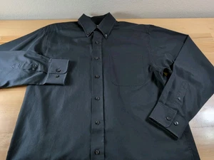 Ariat Mens Small Black Button Down Shirt Wrinkle Free Pocket Western 100% Cotton - Picture 1 of 7