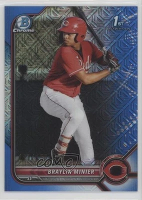 2022 Bowman Chrome Prospects Mega Box Blue Mojo Refractor /150 Braylin Minier - Image 1 of 2