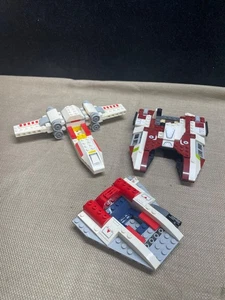 Lego Star Wars partially put together lot of 3 small aircraft vehicles see pics - Picture 1 of 11