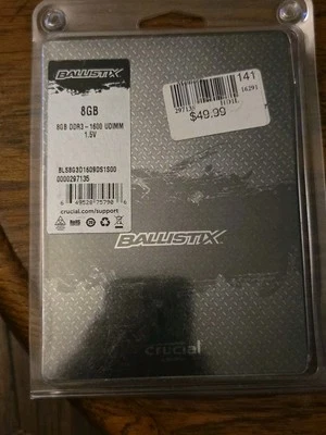 2 CRUCIAL BALLISTIX DDR3 8GB 1600 UDIMM PC3-12800 Memoria RAM de escritorio 240 pines Foto 1 de 4