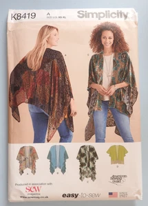 Simplicity K8419 sewing pattern Kimono Style Wrap Sizes XS to XL  UNCUT FF - Picture 1 of 2