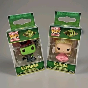 2 X NUEVO EN CAJA HTF FUNKO BOLSILLO POP PERSONAJE LLAVEROS PELÍCULA MALVADA ELPHABA & GLINDA  - Imagen 1 de 2