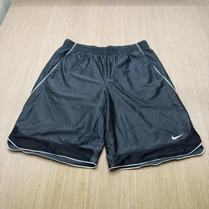 Vintage Nike Shorts Herren XL grau schwarz weiß seidig glänzend schillernd Basketball Y2K - Bild 1 von 10