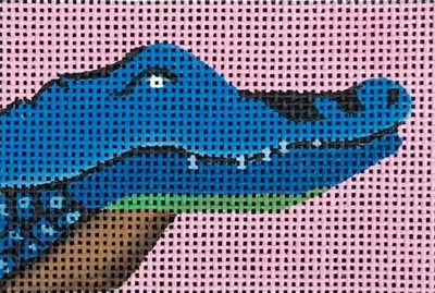 Needlepoint Handpainted Colors of Praise Luggage Insert Alligator 3x2 - Image 1 of 4