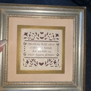 Vintage 1990 Scherenschnitte Framed Art Picture with Scissors Design 4.5" - Picture 1 of 3