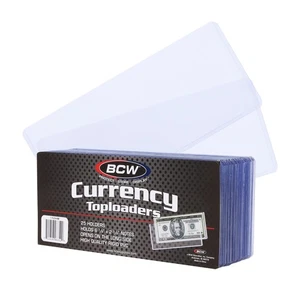 Currency Topload Holder - 50ct | Clear Rigid PVC Protective Sleeve for Standa... - Picture 1 of 5