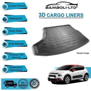 3D CARGO LINER BOOT LINER REAR TRUNK MAT FOR CITROEN C3 2016-2019 SKID-RESISTANT - Picture 1 of 4