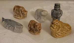 6 Stück - Wade Whimsie kleine Figur Keramik Porzellan Miniatur rote Rose Tee - Bild 1 von 8