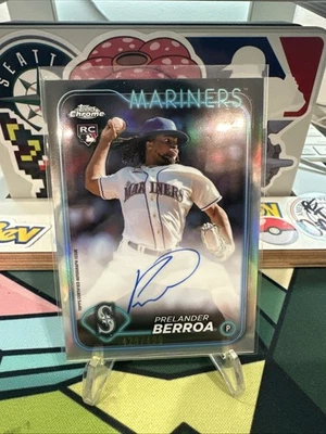 2024 Topps Chrome Prelander Berroa - Rookie Refractor Auto /499 #RA-PB Mariners - Image 1 of 2