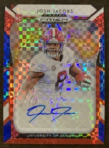 JOSH JACOBS 2019 PRIZM DRAFT PICKS RED, WHITE, & BLUE RC AUTO # 94/99 PACKERS - Picture 1 of 3
