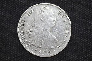 Mexico - Spanish Colonial 1804 Mo TH 8 Reales Silver Coin ( Wt : 26.64 g ) C22 - Picture 1 of 13