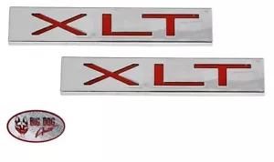 1982-86 Ford F-Series Truck/Bronco Fender Emblem "XLT" With Red Lettering - PAIR - Bild 1 von 17