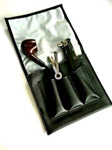 Portable Leather Tobacco Smoking Pipe Case/Bag Holds Pipes + TOOLS Tobacco Pouch - Picture 1 of 5