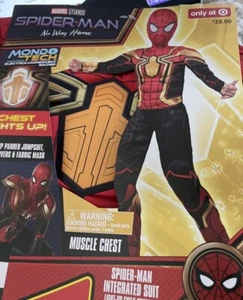 Marvel Spider-man Costume Muscle Chest Kids (Medium 8-10) Chest Lights Up - Picture 1 of 11