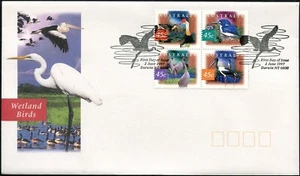 Bloque de 4 estampillas de la naturaleza de Australia 1997 aves nativas cubierta del primer día, en muy buena condición - Imagen 1 de 1