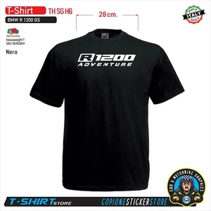 T-SHIRT Maglietta Personalizzata BMW R 1200 GS adventure moto nera TH SG H6 - Picture 1 of 2