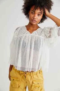 Free People 'True Candy' Top - Optic White - SMALL (UK 8-10) - RRP £68 - NEW - Picture 1 of 6