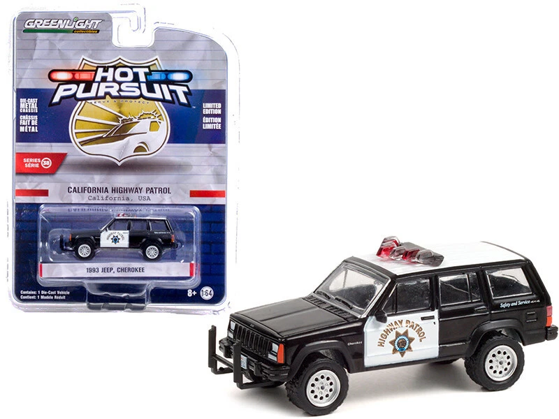 N31  GREENLIGHT 1993 JEEP CHEROKEE CHP "CALIFORNIA HIGHWAY PATROL" 1/64 42960 B - Image 1 of 1