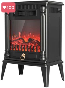 Lenoxx Electric Log Fireplace Heater – 2 Heats, Flame Effect Overheat Protection - Picture 1 of 12